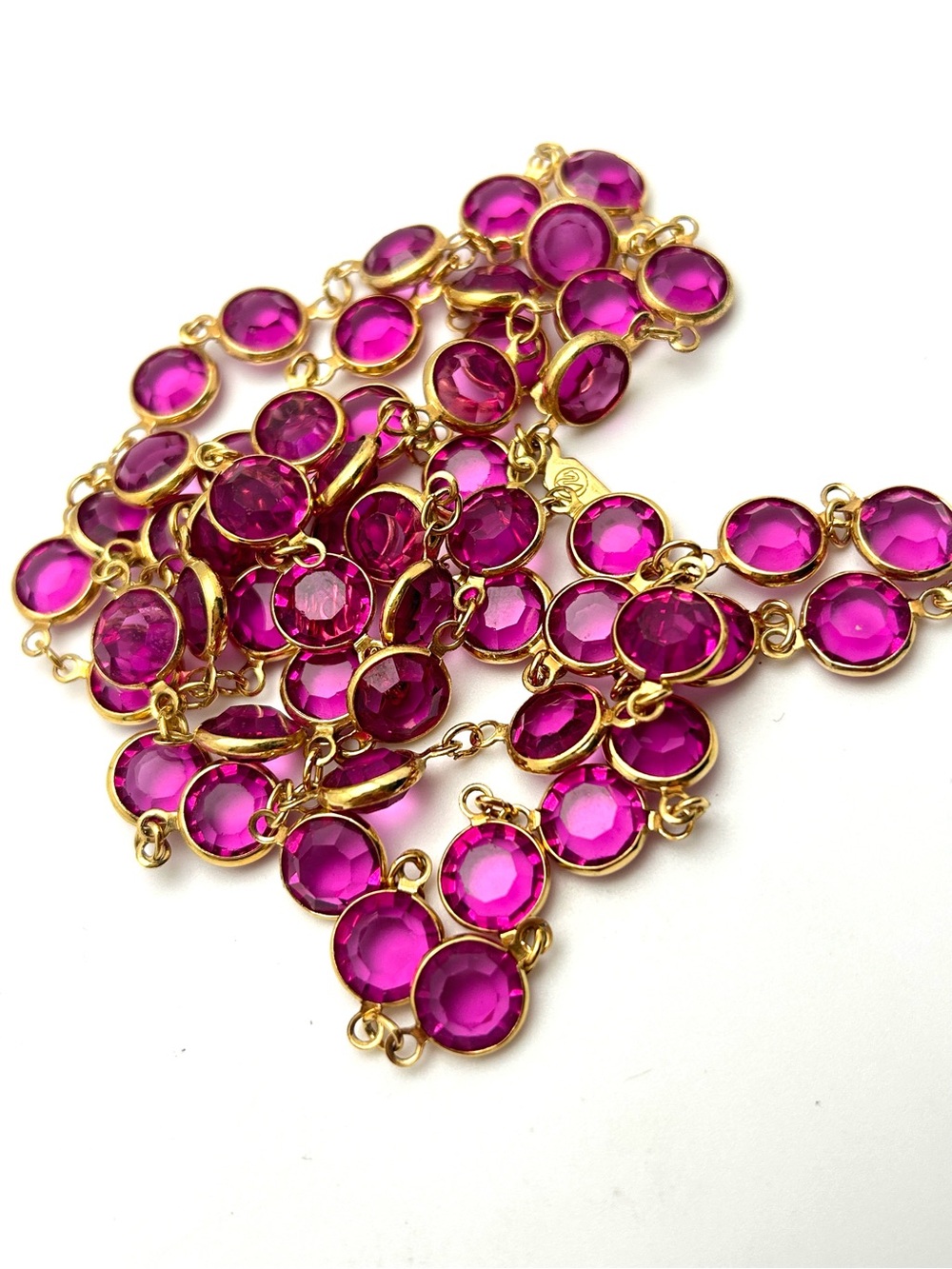 Swarovski Crystal Pink Bezel Necklace